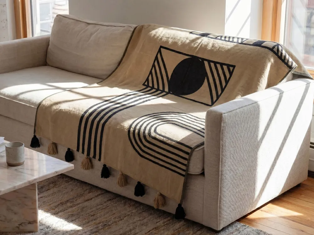 Blanket THAPREK Fabric 130 x 170 cm Cor creme