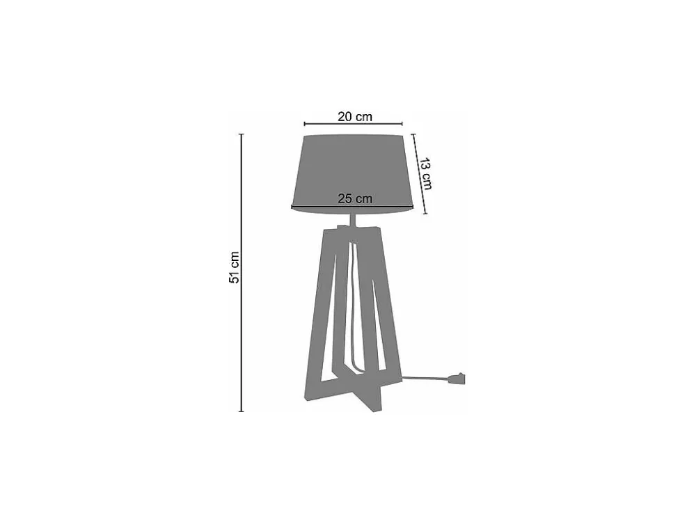 Cabo de Prolongamento Abajur TOSEL LOT LT2 tecido coluna branco D25 x H50 cm