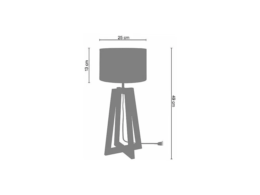 Kit Completo de Instalação Abajur TOSEL LINKOPING LT2 tecido coluna branco D25 x H50 cm