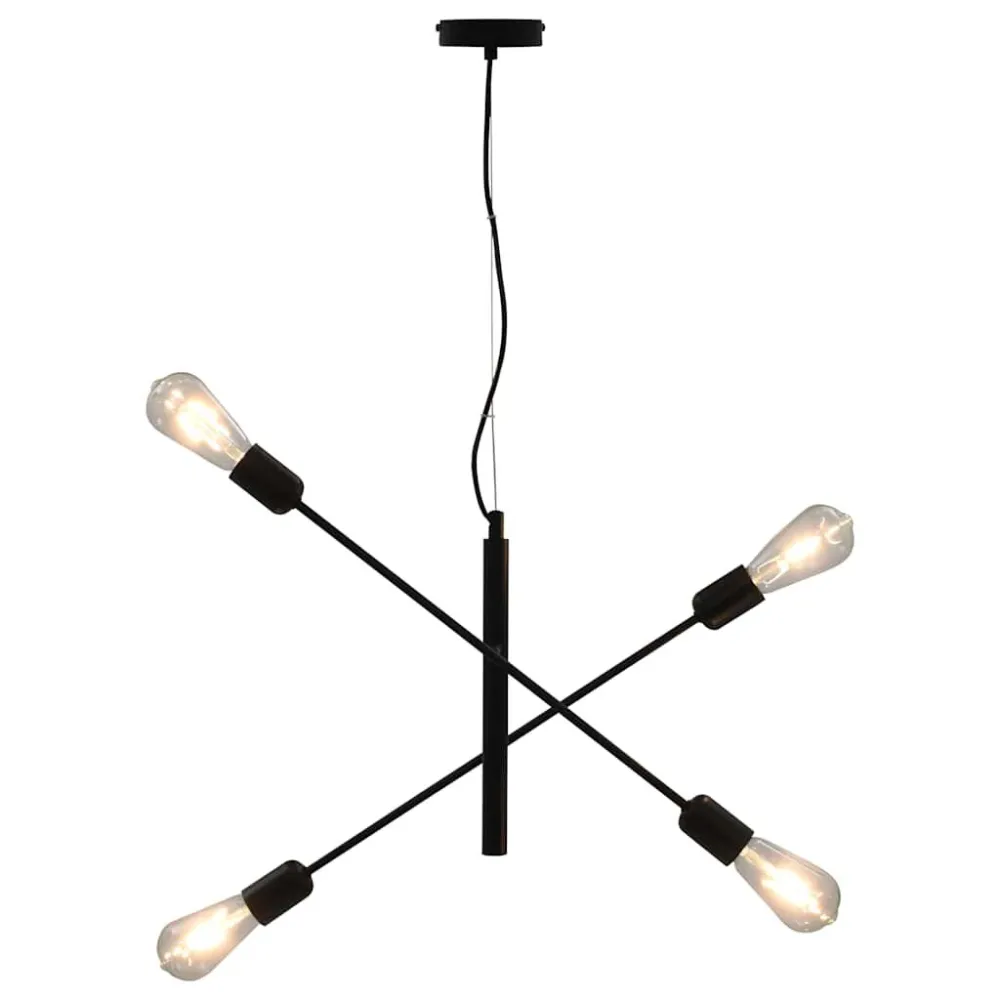 Kit Completo de Instalação Candeeiro teto com lâmpadas incandescência 2 W preto E27
