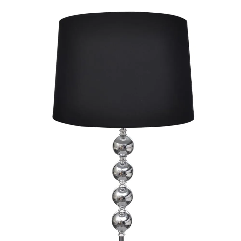 Luminária piso com suporte elevado em tons de preto + bolas decorativas