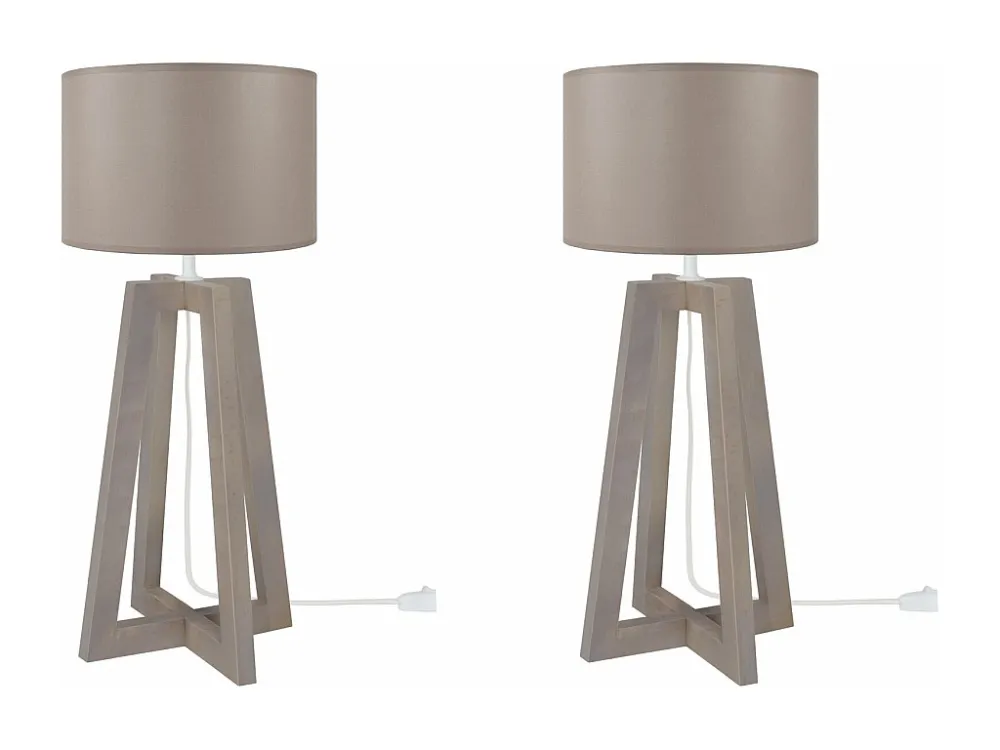 Sensor de Movimento Abajur TOSEL LINKOPING LT2 tecido coluna taupe D25 x H50 cm
