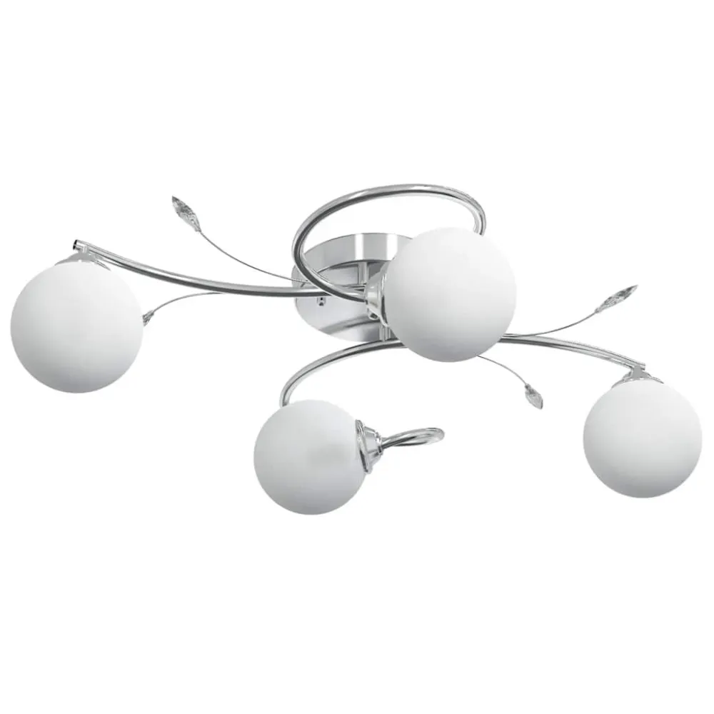 Sensor de Movimento Candeeiro teto com abajures vidro redondos para 4 lâmpadas LED G9