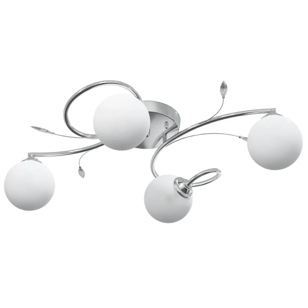 Sensor de Movimento Candeeiro teto com abajures vidro redondos para 4 lâmpadas LED G9