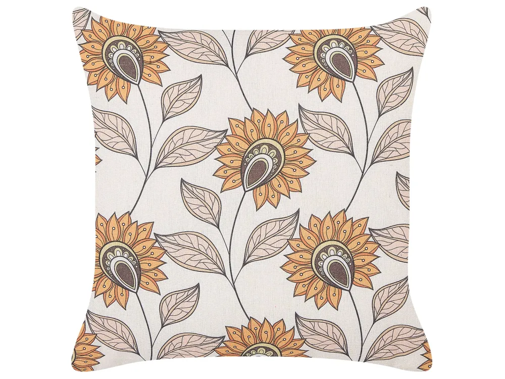 Set 2 Cushions Floral Pattern 45 x 45 cm Multicolour TUBEROSE
