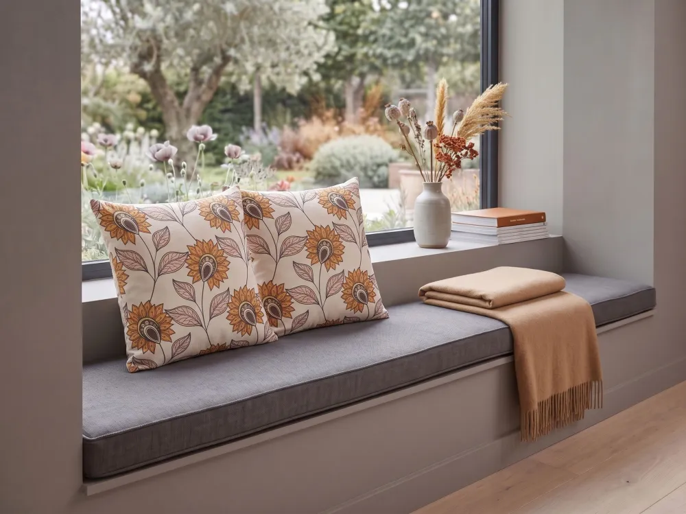 Set 2 Cushions Floral Pattern 45 x 45 cm Multicolour TUBEROSE