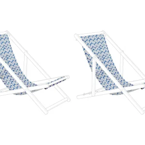 Set 2 Sun Lounger Replacement Fabrics Alvo and Blue ANZIO/AVELLINO