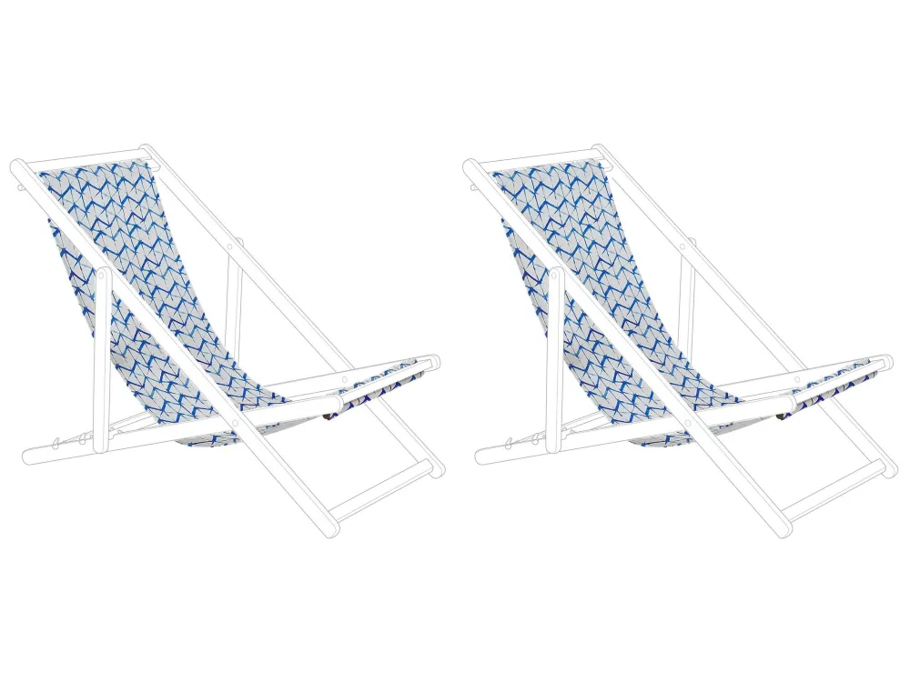Set 2 Sun Lounger Replacement Fabrics Alvo and Blue ANZIO/AVELLINO