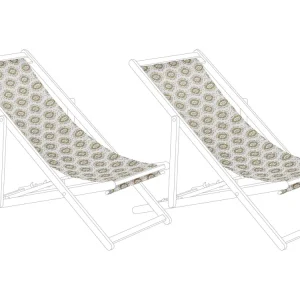 Set 2 Sun Lounger Replacement Fabrics Bege claro ANZIO/AVELLINO