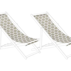 Set 2 Sun Lounger Replacement Fabrics Bege claro ANZIO/AVELLINO