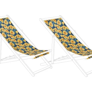 Set 2 Sun Lounger Replacement Fabrics Floral Pattern Sol ANZIO/AVELLINO