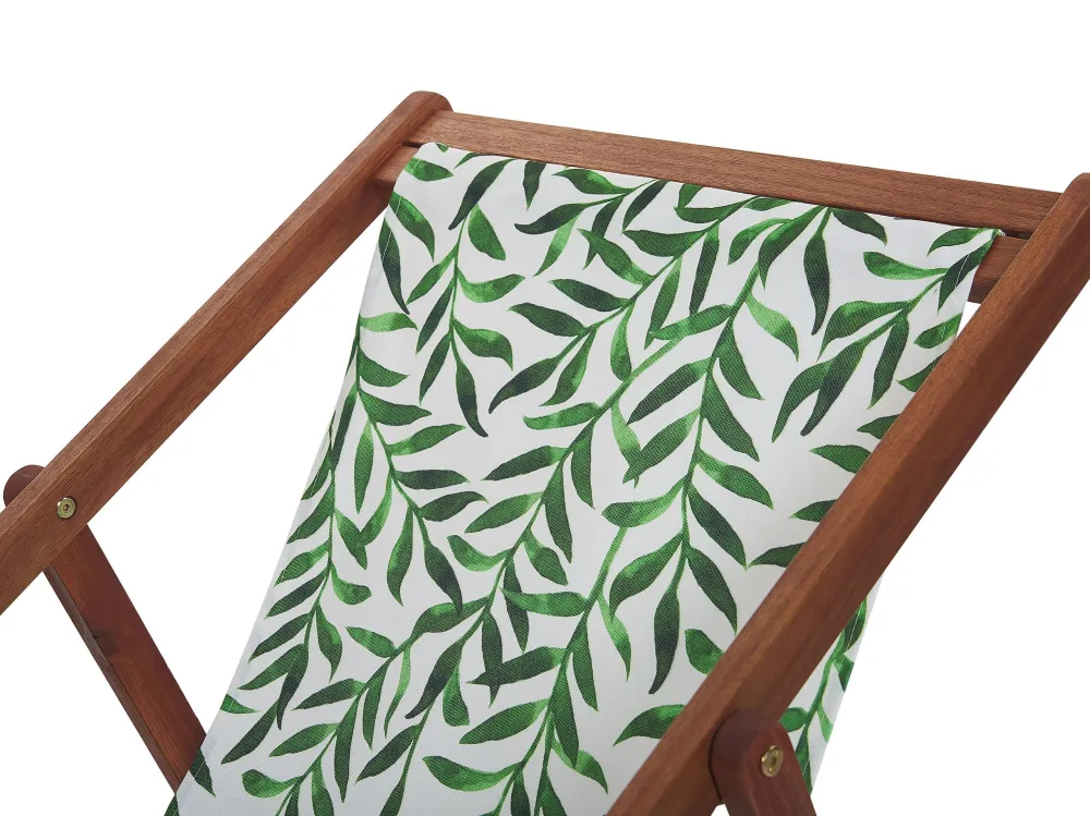 Set 2 Sun Lounger Replacement Fabrics Leaf Pattern ANZIO/AVELLINO