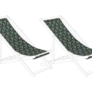 Set 2 Sun Lounger Replacement Fabrics Olives Pattern ANZIO/AVELLINO com Timer Programável