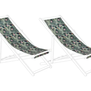 Set 2 Sun Lounger Replacement Fabrics Pelican Pattern ANZIO/AVELLINO