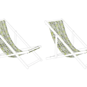 Set 2 Sun Lounger Replacement Fabrics Sol and Grey ANZIO/AVELLINO