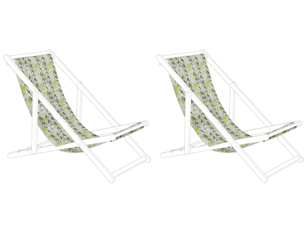 Set 2 Sun Lounger Replacement Fabrics Sol and Grey ANZIO/AVELLINO