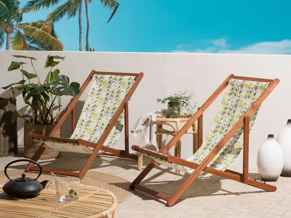 Set 2 Sun Lounger Replacement Fabrics Sol and Grey ANZIO/AVELLINO