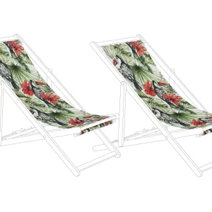 Set 2 Sun Lounger Replacement Fabrics Toucan Pattern ANZIO/AVELLINO