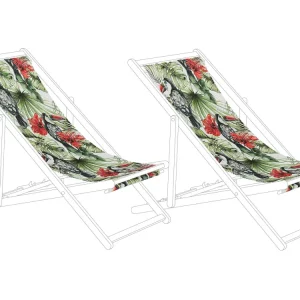 Set 2 Sun Lounger Replacement Fabrics Toucan Pattern ANZIO/AVELLINO