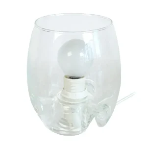 Soquete Adaptador Abajur TOSEL BOULE BOIS tecido globo taupe D18 x H30 cm