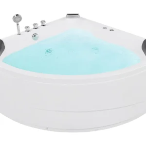 Whirlpool Corner Bath LED 1970 x 1400 mm Branco BARACOA