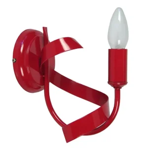 Aplique TOSEL MONACO lâmpada decorativa braço vermelho D20 x H13 cm para Instalação em Sanca