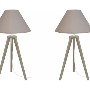Candeeiro de mesa TOSEL HOD B LT2 tecido coluna tambor D30 x H56 cm | Entrega Rápida e Segura