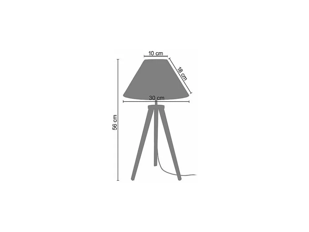 Candeeiro de mesa TOSEL HOD B LT2 tecido coluna tambor D30 x H56 cm | Entrega Rápida e Segura