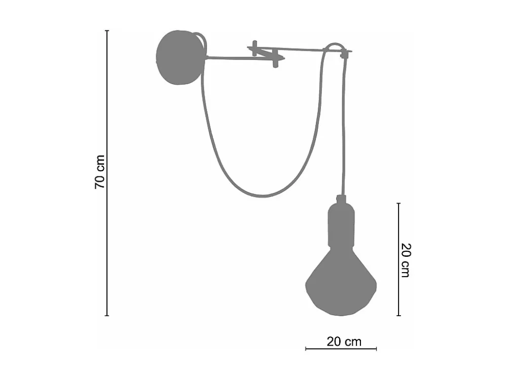 Conector para Fita LED Aplique TOSEL ACTUELLE vidro articulado óbvio D38 x H18 cm