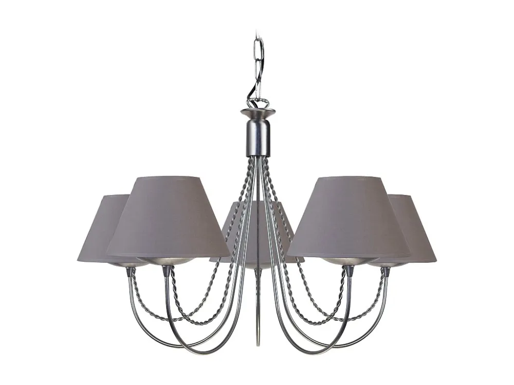 Dimmer Rotativo Lustre TOSEL LEICESTER tecido braço taupe D62 x H46 cm