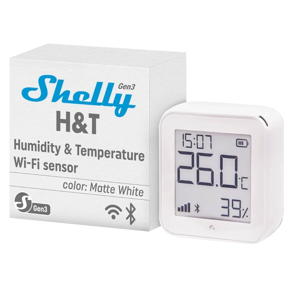 Dimmer Rotativo SHELLY HT SENSOR INTELIGENTE DE HUMIDADE E TEMPERATURA WIFI, BLUETOOTH