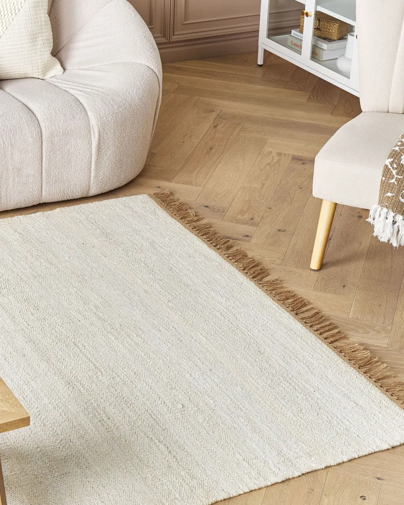 Jute Area Rug 160 x 230 cm Light Cor creme LUNIA