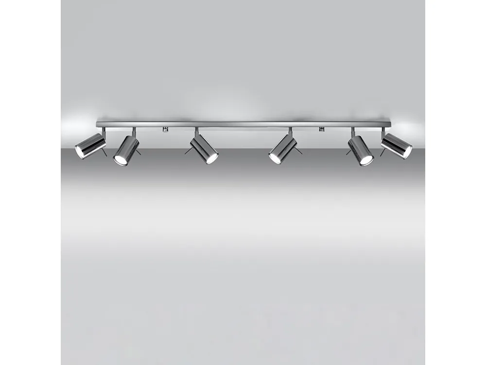 Luminárias de teto inovador de ço - 6 lichtbronnen - L.118 x H.16 cm - cromada