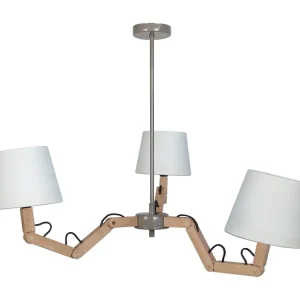 Lustre TOSEL GERI tecido braço fresco D80 x H80 cm com Controle Remoto