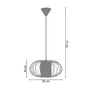 Lustre TOSEL OITA vidro braço preto D48 x H32 cm com Timer Programável