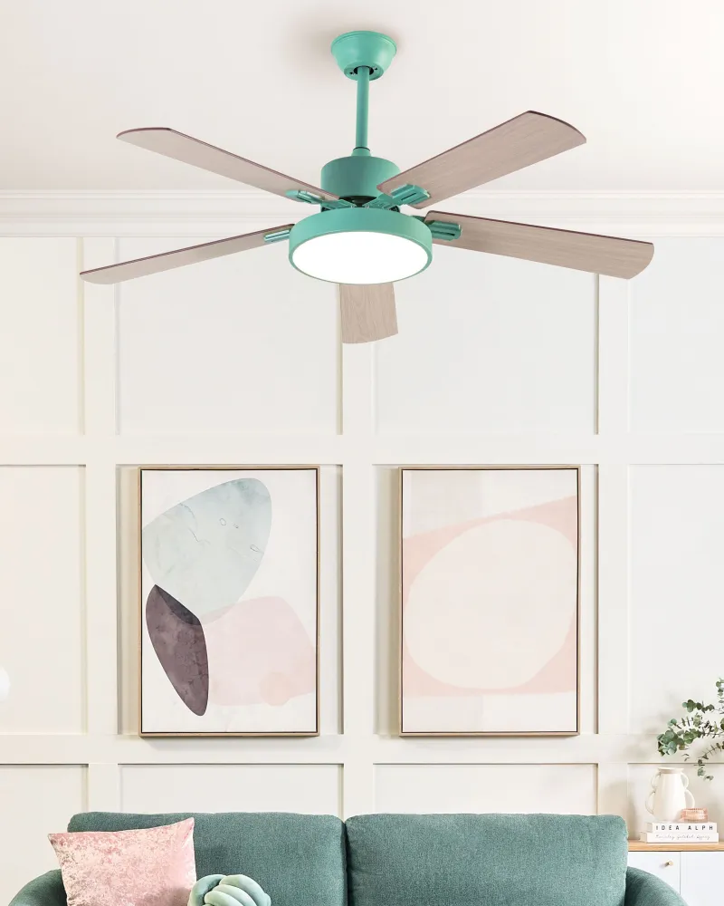 Profissional de Alta Performance Ceiling Fan Light Verde and Light Wood HOBBLE
