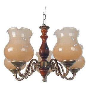 Profissional de Alta Performance Lustre TOSEL VAL D'ISÉRE vidro braço âmbar D49 x H80 cm