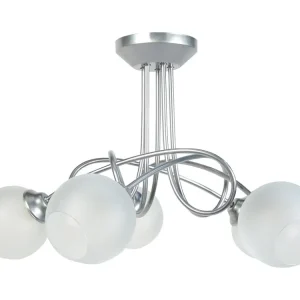 Sensor de Movimento Lustre TOSEL ACTUELLE B vidro braço branco D48 x H32 cm