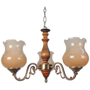 Soquete Adaptador Lustre TOSEL VAL D'ISÉRE vidro braço âmbar D56 x H80 cm