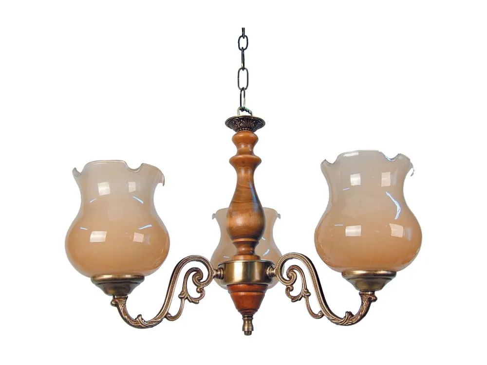 Soquete Adaptador Lustre TOSEL VAL D'ISÉRE vidro braço âmbar D56 x H80 cm