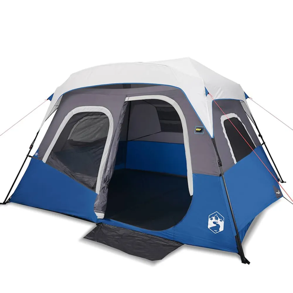 Tenda familiar com LED 6 pessoas libertação rápida azul-claro para Iluminação Externa
