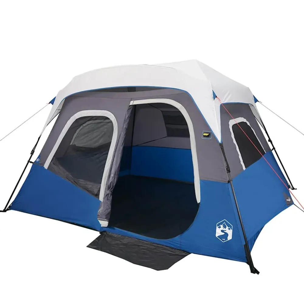Tenda familiar com LED 6 pessoas libertação rápida azul-claro para Iluminação Externa