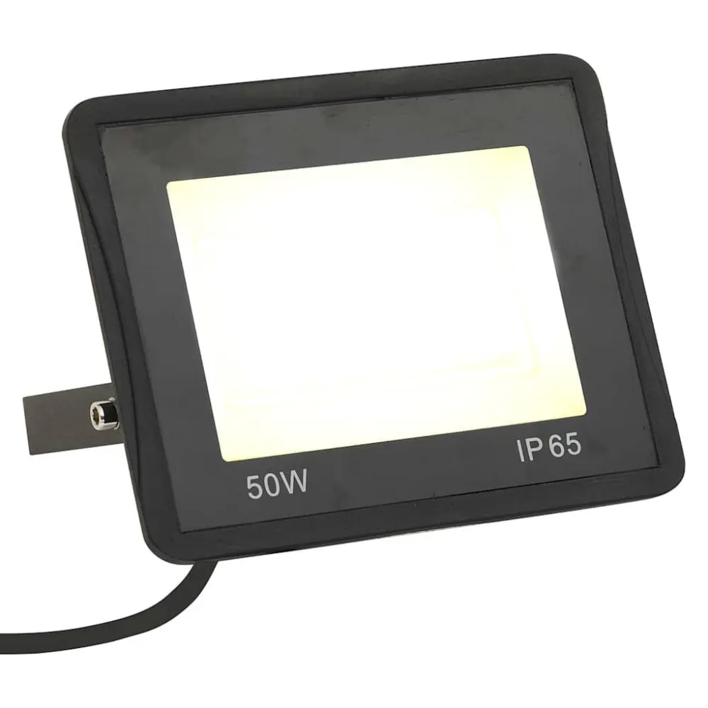 Projetor com iluminação LED 50 W branco quente vidaXL