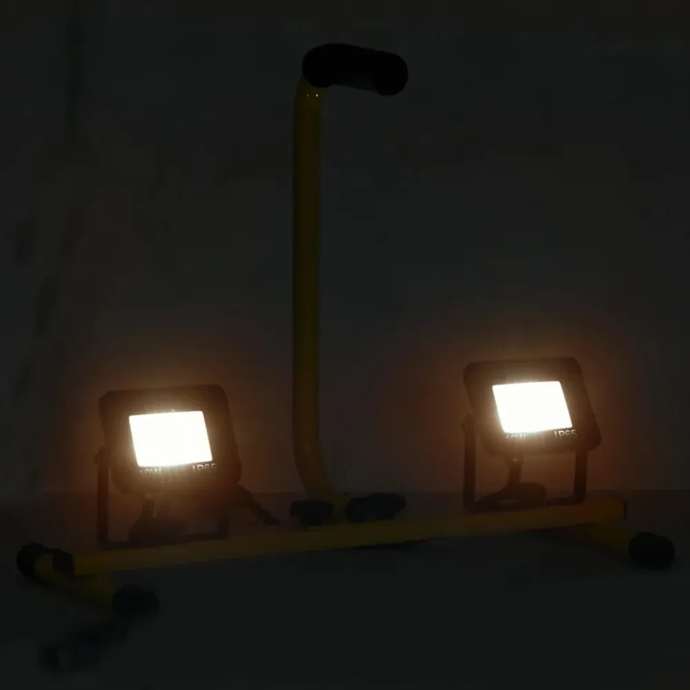 Projetor com iluminação LED e pega 2x10 W branco quente vidaXL