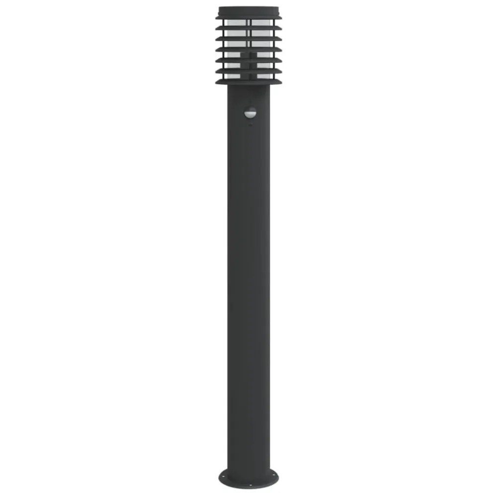 Candeeiro de chão para exterior com sensor 110 cm ço inox. preto vidaXL