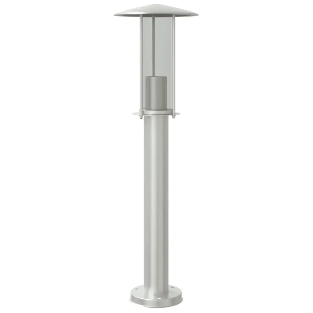 Candeeiro de chão para exterior 60 cm ço inoxidável prateado vidaXL