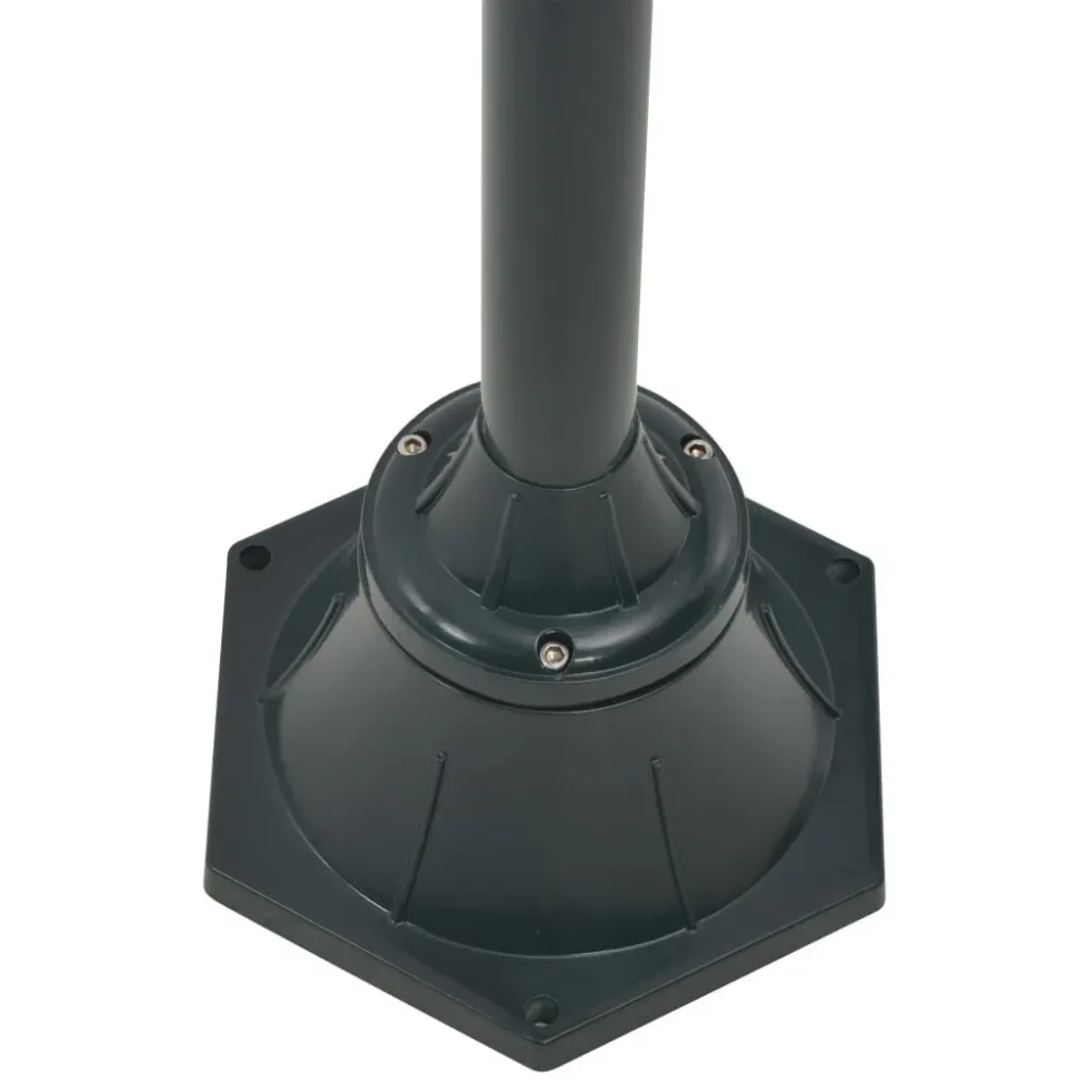 Candeeiro de pé jardim 2 braços E27 220cm alumínio verde escuro vidaXL