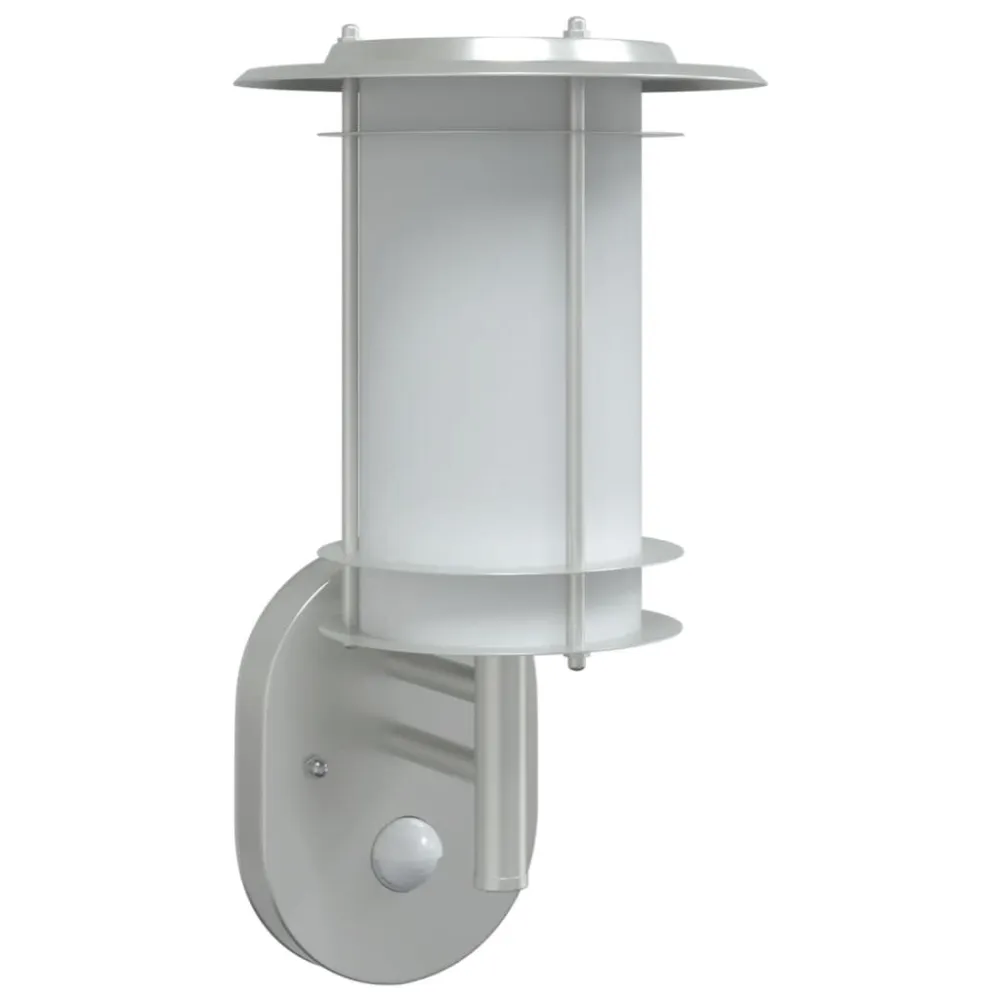 Candeeiro de parede exterior com sensor ço inoxidável prateado vidaXL