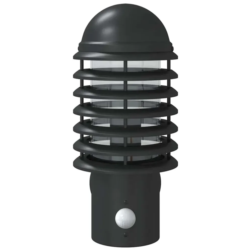 Candeeiro de parede para exterior com sensor ço inoxidável preto vidaXL