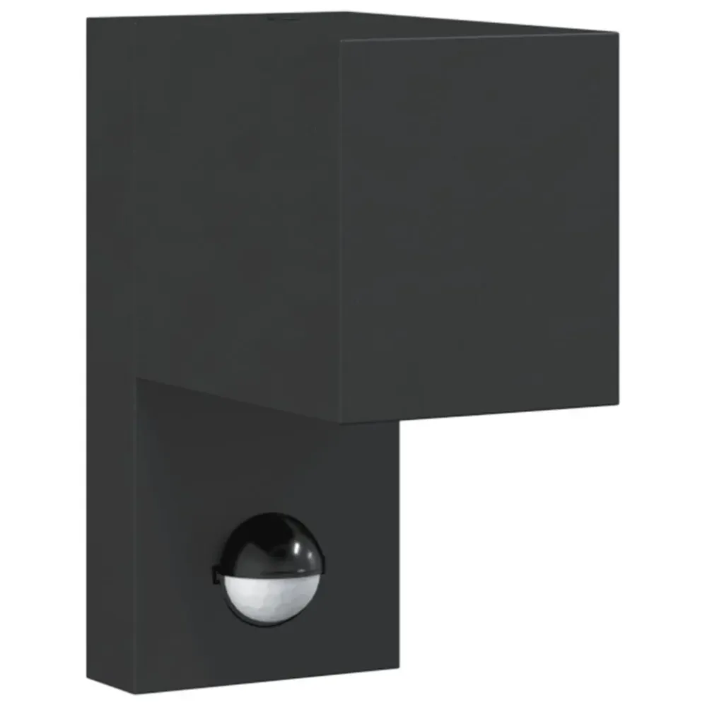 Candeeiro parede para exterior com sensor alumínio fundido preto vidaXL